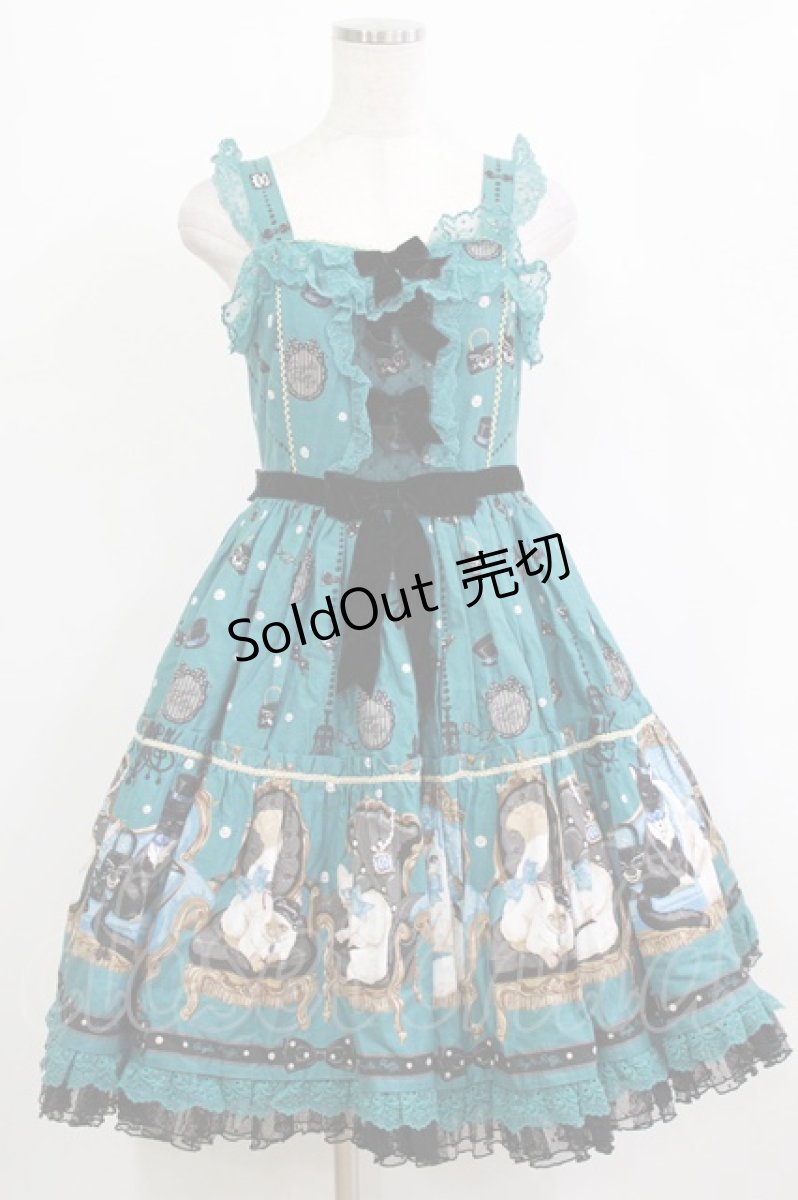 画像1: Angelic Pretty / Princess Catティアードジャンパースカート Free グリーン H-26-02-02-006-AP-OP-NS-ZH (1)