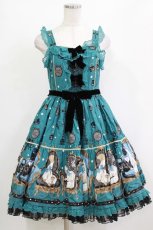 画像1: Angelic Pretty / Princess Catティアードジャンパースカート Free グリーン H-26-02-02-006-AP-OP-NS-ZH (1)