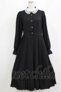 m petit by misako / AM*レースエリプリーツワンピース L ブラック H-26-02-02-008-LO-OP-NS-ZH