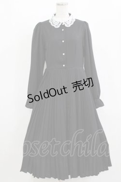 画像1: m petit by misako / AM*レースエリプリーツワンピース L ブラック H-26-02-02-008-LO-OP-NS-ZH