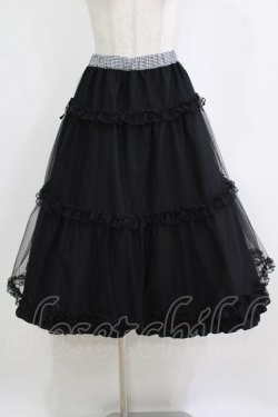 画像1: m petit by misako / NINA'S RVパニエスカート S ブラックギンガム/ブラック リバーリブル H-26-02-02-012-LO-SK-NS-ZH