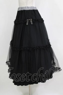 画像2: m petit by misako / NINA'S RVパニエスカート S ブラックギンガム/ブラック リバーリブル H-26-02-02-012-LO-SK-NS-ZH