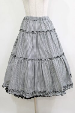 画像4: m petit by misako / NINA'S RVパニエスカート S ブラックギンガム/ブラック リバーリブル H-26-02-02-012-LO-SK-NS-ZH