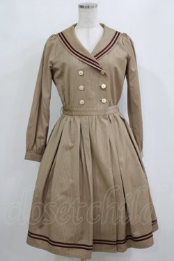 画像1: axes femme POETIQUE / セーラーガウンワンピース M ベージュ H-26-02-02-013-AX-TO-NS-ZH