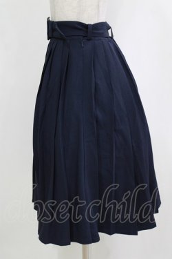 画像2: Fi.n.t / 太ベルト付きプリーツスカート Free NAVY H-26-02-02-015-CA-SK-NS-ZH