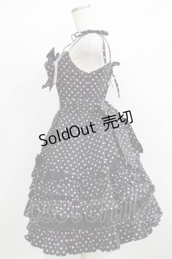 画像2: Angelic Pretty / リボントッピング ドットジャンパースカート Free ブラック/ピンク H-26-02-02-002-AP-OP-NS-ZH