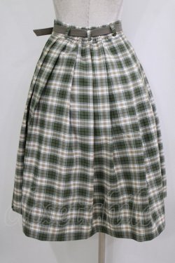 画像3: Fi.n.t / ベルト付きサマーチェックタックスカート Free GREEN×WH H-26-02-02-018-CA-SK-NS-ZH