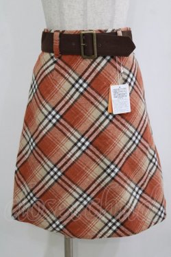 画像1: Fi.n.t / ベルト使いチェックミニスカート Free ORANGE H-26-02-02-022-CA-SK-NS-ZH