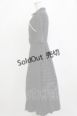 画像2: an another angelus / フロント開きドット柄フレアーワンピース Free BLACK×WH H-26-02-03-028-CA-OP-NS-ZH