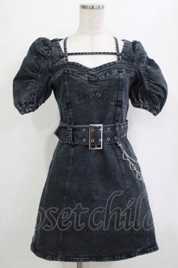 画像1: pium / クロステープベルトミニワンピース FREE ブラックデニム H-26-02-03-029-0-OP-YZ-ZH