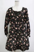 PINK HOUSE / 花柄ブラウスワンピース Free ブラック H-26-02-03-031-LO-BL-NS-ZH