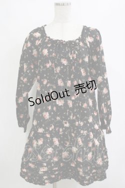 画像1: PINK HOUSE / 花柄ブラウスワンピース Free ブラック H-26-02-03-031-LO-BL-NS-ZH