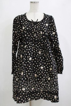 画像1: PINK HOUSE / 花柄ワンピース Free ブラック H-26-02-03-032-LO-OP-NS-ZH