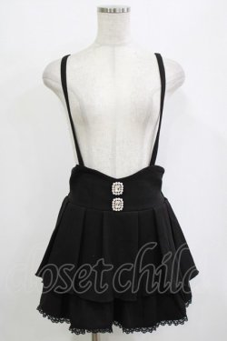 画像1: MA*RS / サス付きフリルスカパン FREE ブラック H-26-02-03-033-EL-SK-YZ-ZH