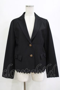 画像1: axes femme / リボンポケットジャケット L ブラック H-26-02-03-038-AX-JA-NS-ZH