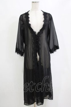 画像1: an another angelus / シフォンガウン Free BLACK H-26-02-03-039-CA-TO-NS-ZH