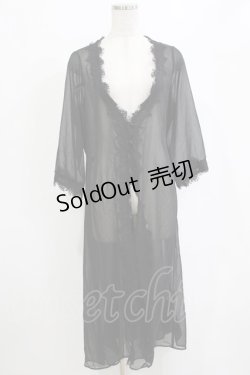 画像1: an another angelus / シフォンガウン Free BLACK H-26-02-03-039-CA-TO-NS-ZH