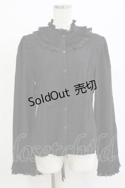 画像1: Miss Point（海外ロリータブランド） / 領主貴族のエレガントスタンドカラーブラウス XXL ブラック H-26-02-03-041-EL-BL-NS-ZH