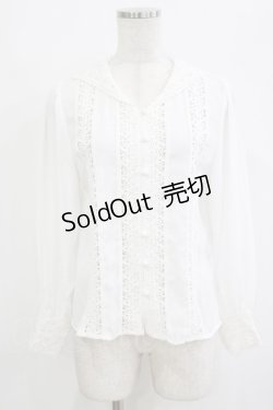 画像1: an another angelus / レースストライプセーラーカラーブラウス Free OFF WHITE H-26-02-03-048-CA-BL-NS-ZH
