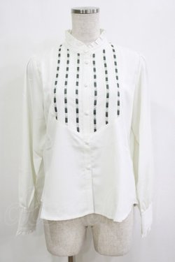 画像1: an another angelus / はしごリボンヨーク切替シャツ Free OFF WHITE/GREEN H-26-02-03-049-CA-BL-NS-ZH