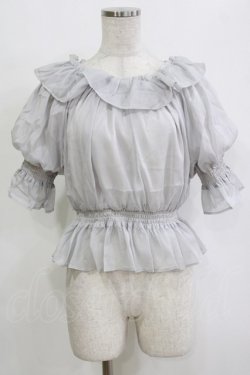 画像1: F&A / シアーオフショルフリルプルオーバーブラウス Free BLUE GARY H-26-02-03-051-LO-BL-NS-ZH