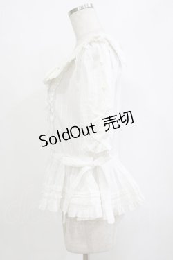 画像2: ?PHOEBE（海外ロリータブランド） / リボン襟ブラウス XL オフ H-26-02-03-052-PU-BL-NS-ZH