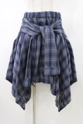 Candy Stripper / CHECK SHIRT WRAP SKIRT  ネイビー H-26-02-03-1038-PU-SK-KB-ZH