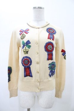 画像1: Jane Marple / Royal riding clubのデコパージュカーディガン  アイボリー H-26-02-03-1054-JM-TO-KB-ZH