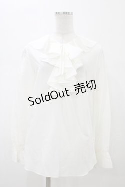 画像1: Jane Marple Dans Le Salon / ラッフルトリミングドレスシャツ  オフホワイト H-26-02-03-1057-JM-BL-KB-ZH