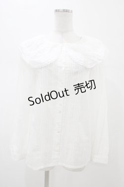 画像1: Jane Marple / ピンタックブラウス  ホワイト H-26-02-03-1058-JM-BL-KB-ZH