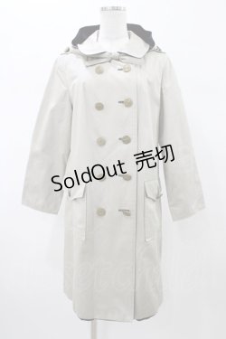 画像1: Jane Marple / レジメンタルストライプ＆ドットジャガードコート  グリーン×グレージュ H-26-02-03-1061-JM-CO-KB-ZH