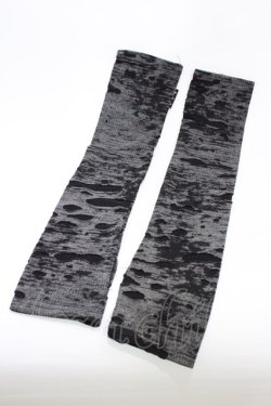 画像1: Deorart / ダメージアームカバー  ブラック×グレー H-26-02-03-1011-PU-ZA-KB-ZH