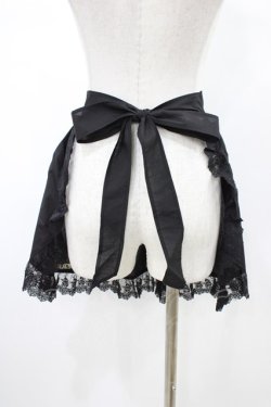 画像2: ATELIER PIERROT / ロゴ刺繍入りレースエプロン  ブラック H-26-02-03-1013-EL-ZA-KB-ZH