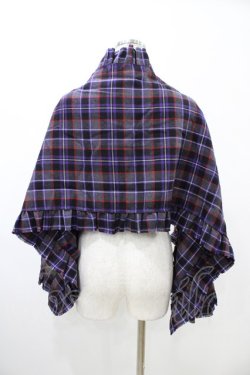 画像2: Jane Marple / ウールタータンチェックのフリルストール  パープル H-26-02-03-1017-JM-ZA-KB-ZH