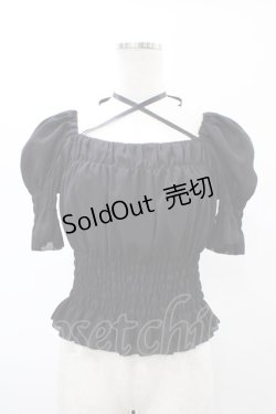 画像1: Moi-meme-Moitie / シフォンレースアップブラウス  ブラック H-26-02-03-1021-MO-BL-KB-ZH