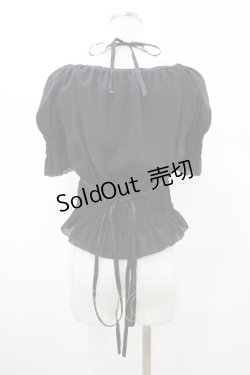 画像2: Moi-meme-Moitie / シフォンレースアップブラウス  ブラック H-26-02-03-1021-MO-BL-KB-ZH