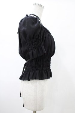 画像3: Moi-meme-Moitie / シフォンレースアップブラウス  ブラック H-26-02-03-1021-MO-BL-KB-ZH