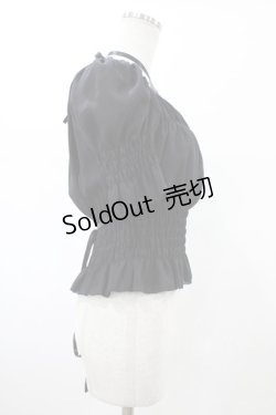 画像3: Moi-meme-Moitie / シフォンレースアップブラウス  ブラック H-26-02-03-1021-MO-BL-KB-ZH