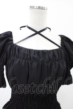 画像4: Moi-meme-Moitie / シフォンレースアップブラウス  ブラック H-26-02-03-1021-MO-BL-KB-ZH