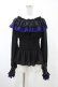 画像1: Moi-meme-Moitie / クロスアーチ長袖シャーリングブラウス  黒×青 H-26-02-03-1023-MO-BL-KB-ZH (1)