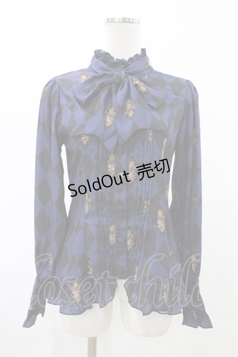 画像1: ATELIER PIERROT / Diamond Circus ブラウス  ネイビー H-26-02-03-1024-EL-BL-KB-ZH (1)
