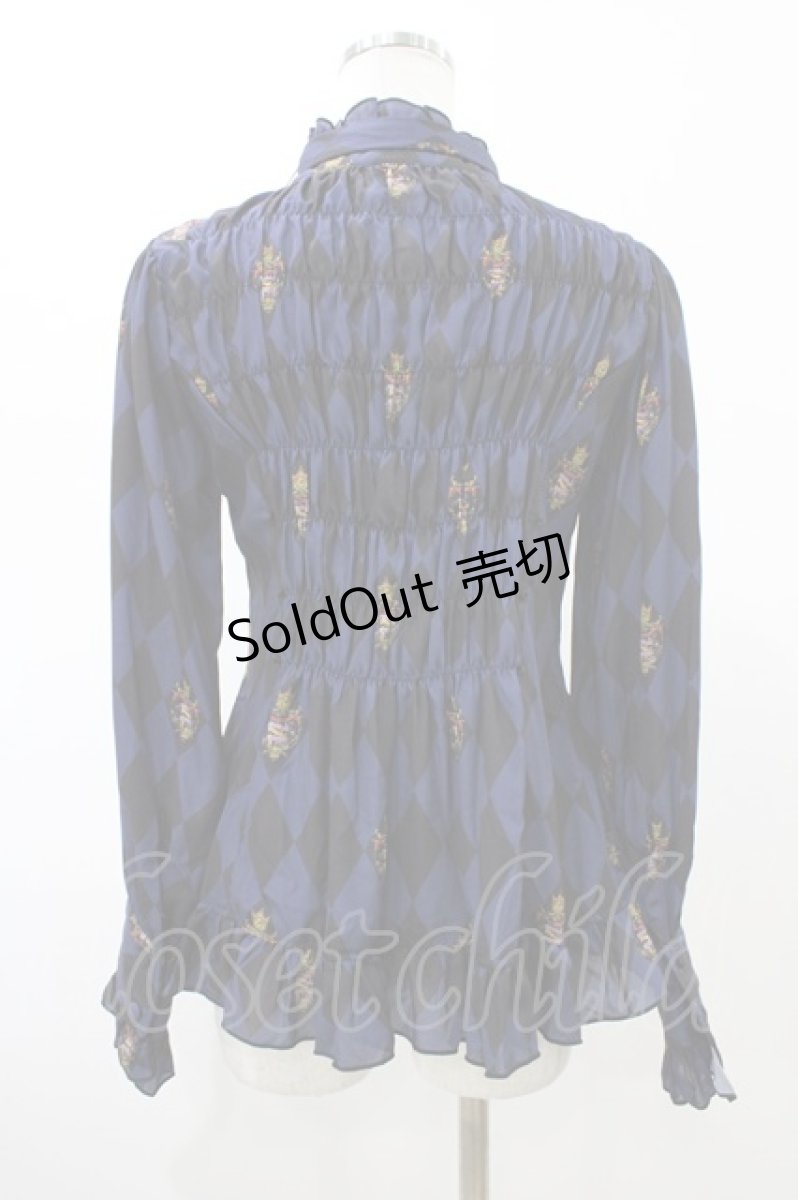 画像2: ATELIER PIERROT / Diamond Circus ブラウス  ネイビー H-26-02-03-1024-EL-BL-KB-ZH (2)