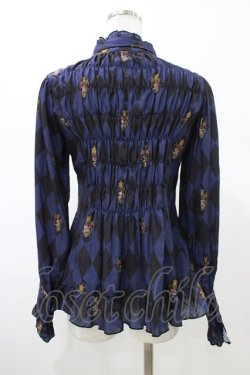 画像2: ATELIER PIERROT / Diamond Circus ブラウス  ネイビー H-26-02-03-1024-EL-BL-KB-ZH
