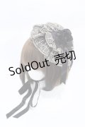Moi-meme-Moitie / シャンデリアレース丸型ヘッドドレス  ブラック×ゴールド H-26-02-03-1003-MO-AC-KB-ZH