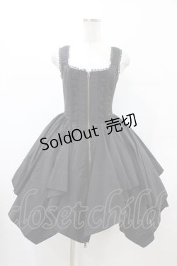 画像1: ATELIER PIERROT / Midnight Reverieイレギュラージャンパースカート  ブラック H-26-02-03-1027-EL-OP-KB-ZH