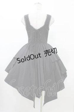 画像2: ATELIER PIERROT / Midnight Reverieイレギュラージャンパースカート  ブラック H-26-02-03-1027-EL-OP-KB-ZH