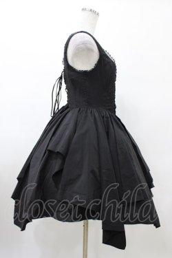 画像3: ATELIER PIERROT / Midnight Reverieイレギュラージャンパースカート  ブラック H-26-02-03-1027-EL-OP-KB-ZH