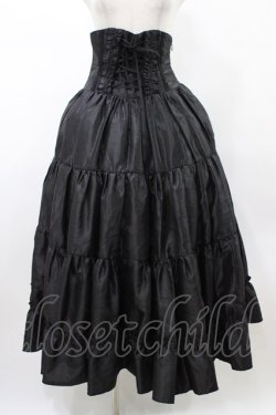 画像1: ATELIER PIERROT / Long Corset Skirt  ブラック H-26-02-03-1028-EL-SK-KB-ZH