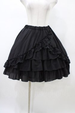 画像1: ATELIER PIERROT / Victorian Ruffle Chiffon Skirt  ブラック H-26-02-03-1029-EL-SK-KB-ZH