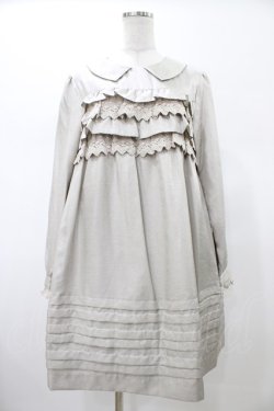 画像1: Jane Marple / レースフリルワンピース  グレー H-26-02-03-1030-JM-OP-KB-ZH